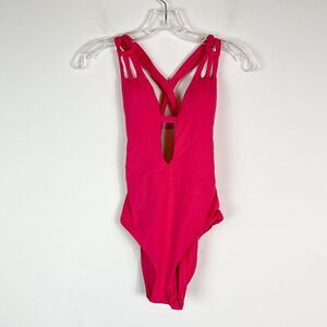 Becca NWOT Code Code Skylar Plunge One Piece Swimsuit Pink Size S